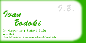 ivan bodoki business card