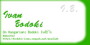 ivan bodoki business card